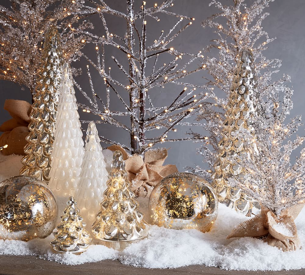 Mercury Glass Tree Cloches | Pottery Barn
