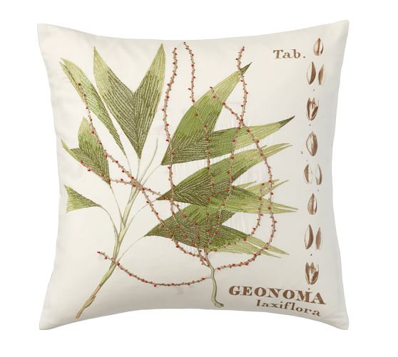 Red" 18" Linen Pillow Cover Details about   Pottery Barn "Palm Fronds 