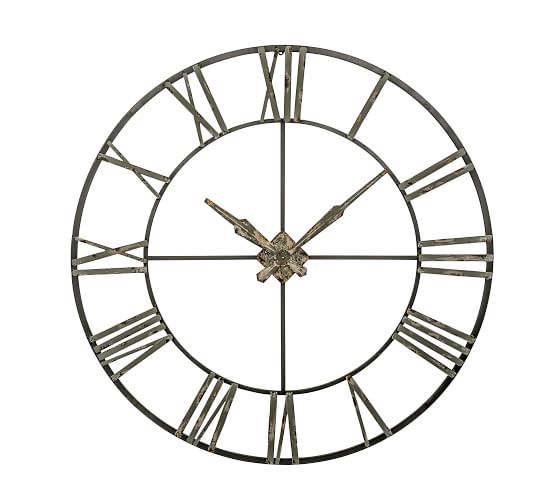 Oversized Galvanized Wall Clock Decorative Pottery Barn - Large Metal Wall Clock Canada