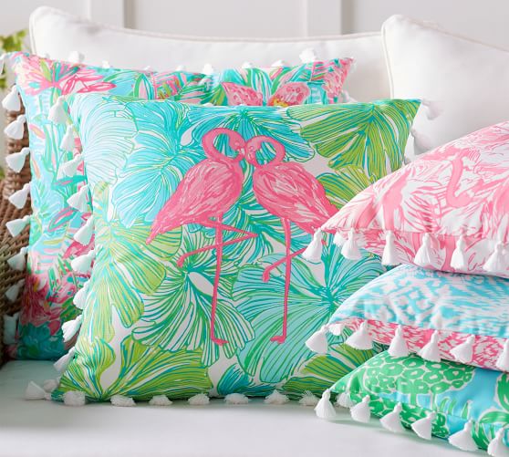 Lilly Pulitzer's Color Me Coral Feather/Down Pillows a Pair