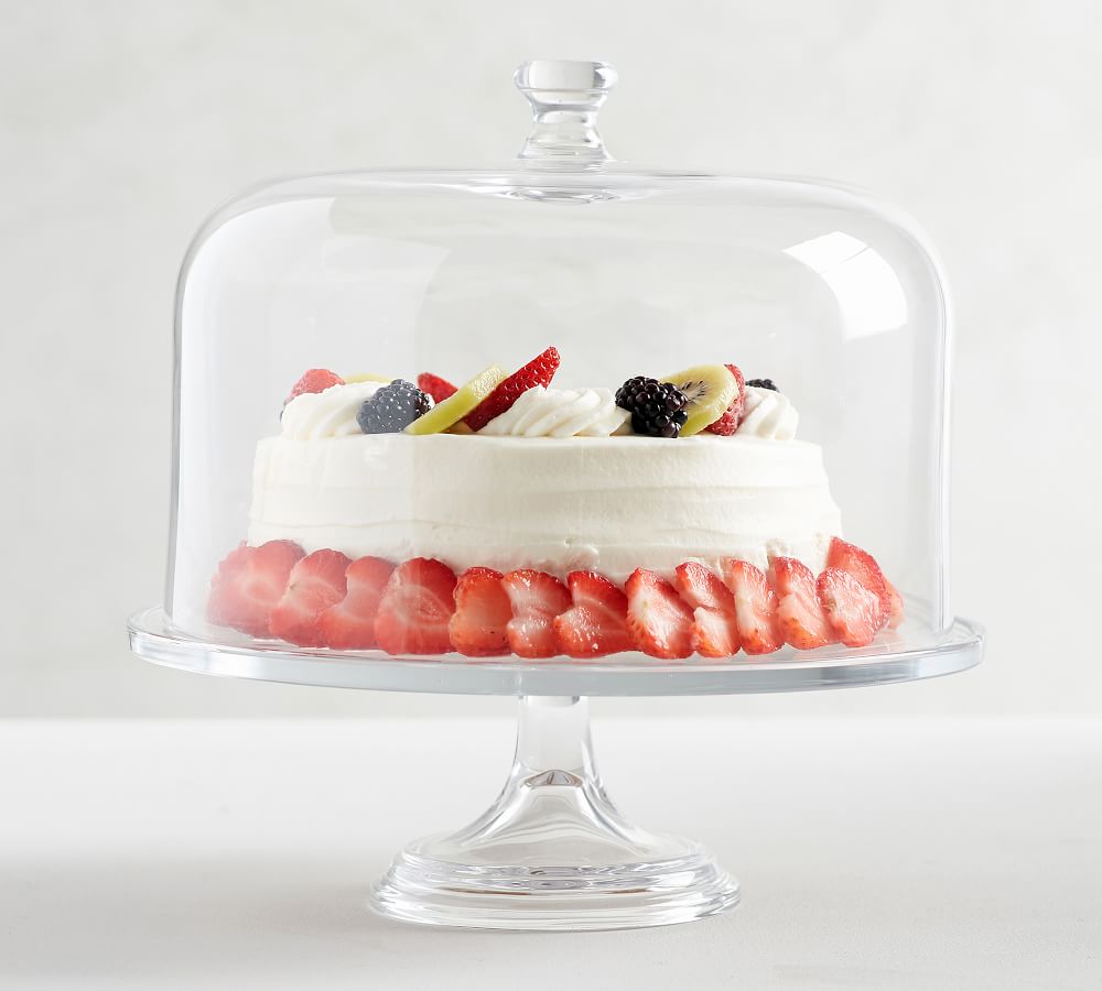 Grace Pressed Glass Cake Stand & Dome | Pottery Barn