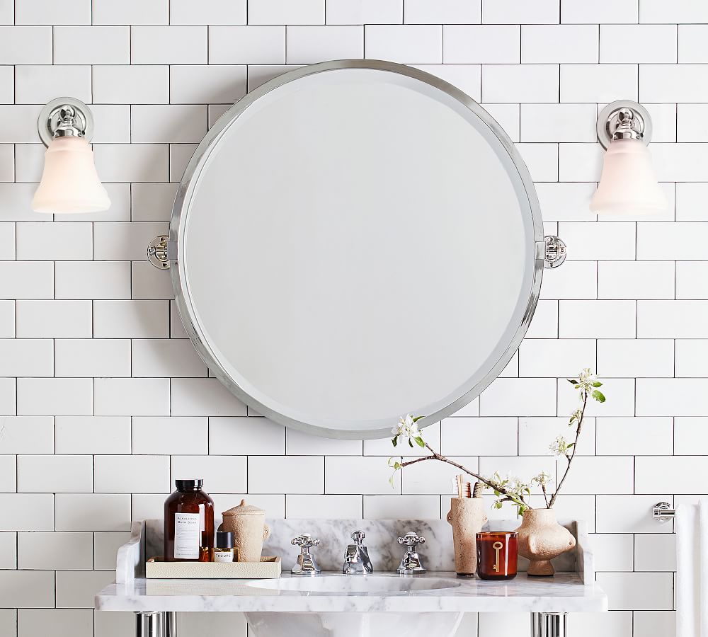 Kensington Pivot Round Wall Mirror Pottery Barn