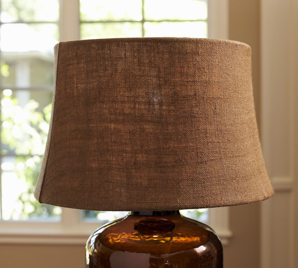 Pottery Barn SILK TAPERED DRUM TABLE LAMP SHADE SMALL 13.5" ESPRESSO BROWN NEW 