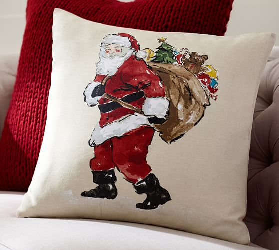 SANTA CLAUS Merry Christmas Small Pillow Case with Travel Toddler Pillow 