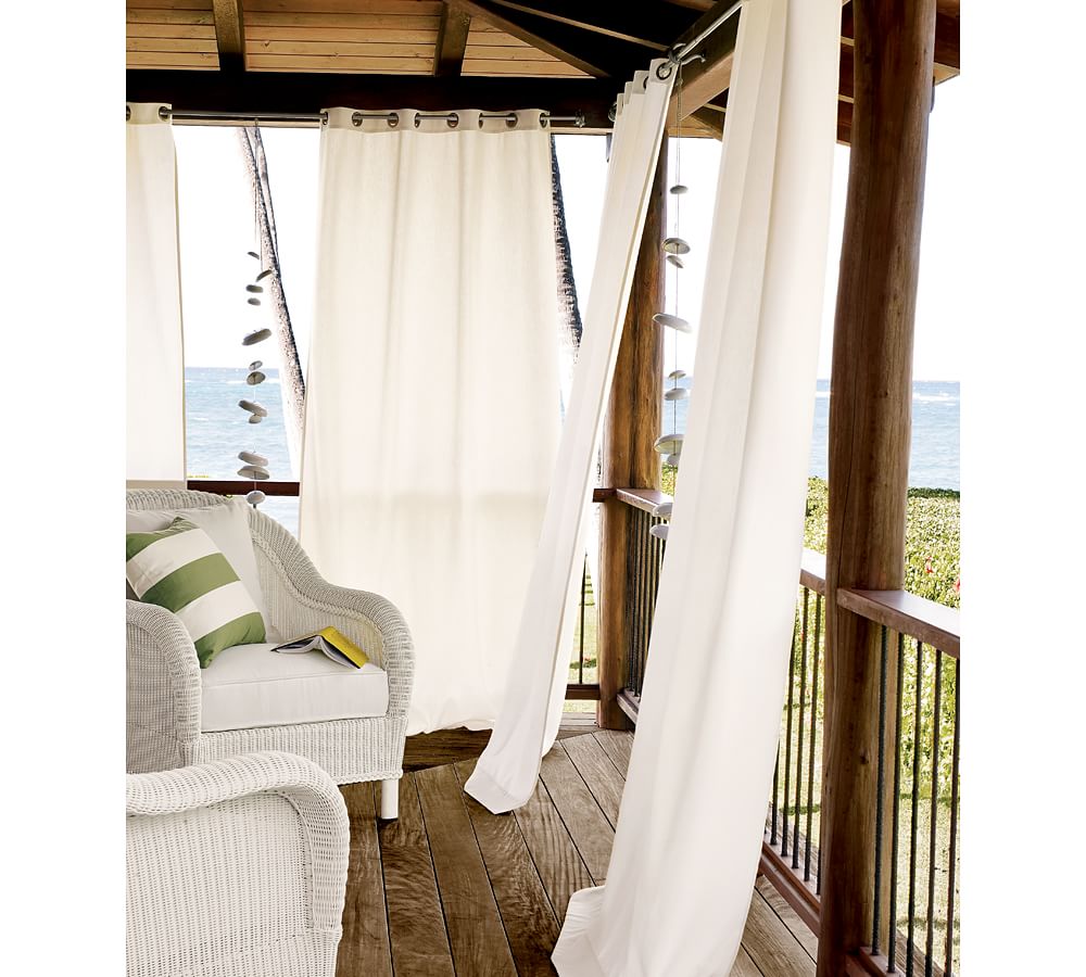 Outdoor Curtain Rod & End Cap Finials Pottery Barn