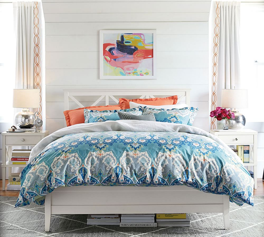 Clara Lattice Bed & Headboard Pottery Barn