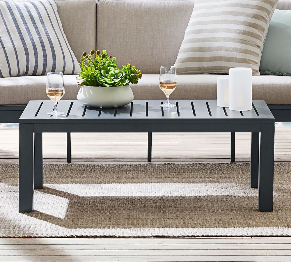 Indio Metal Coffee Table, Slate Pottery Barn