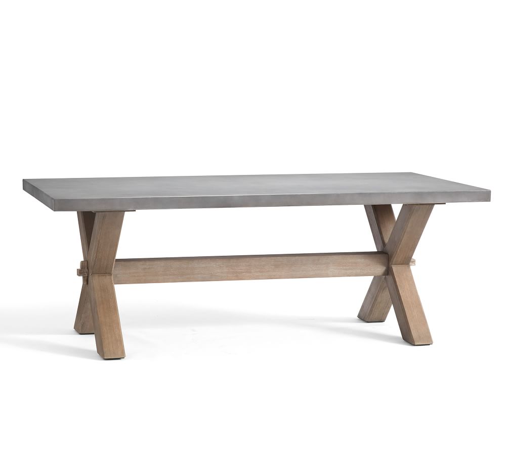 Abbott Indoor/Outdoor 84" Concrete & FSC® Acacia Dining Table Pottery