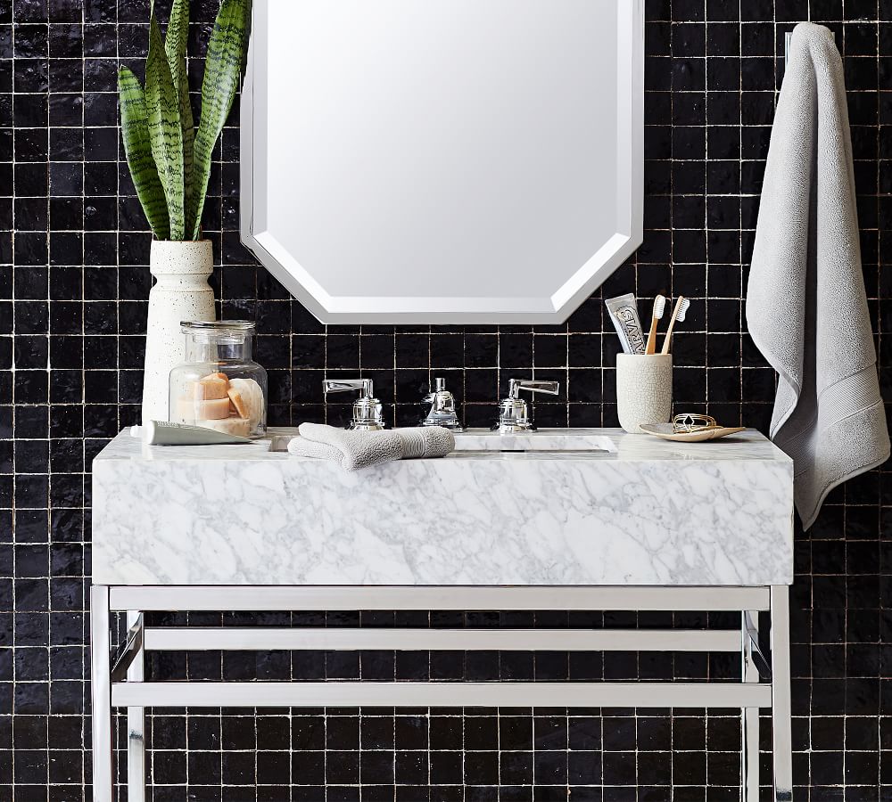 Tumbled Brass Clarence Apothecary Vanity, 36" Pottery Barn