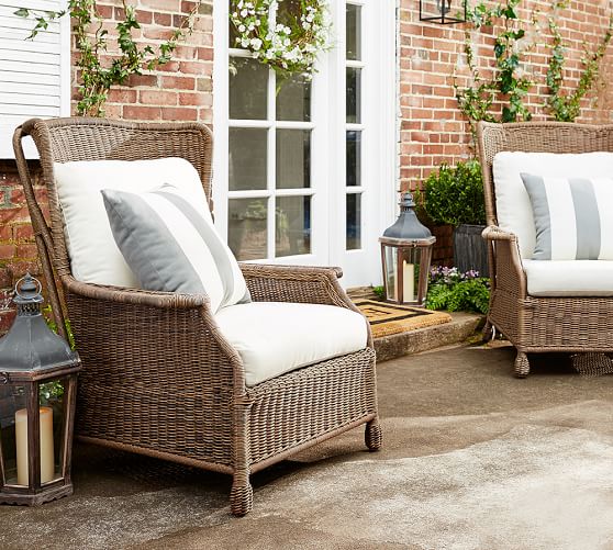 Saybrook Indoor Outdoor All Weather, All Weather Wicker Wingback Chair