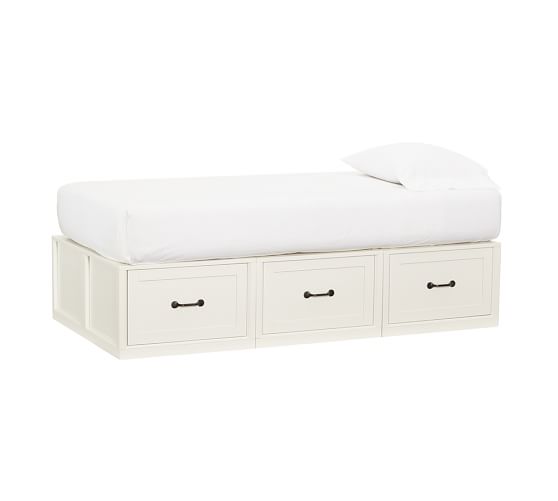 Stratton Storage Platform Daybed With, Pottery Barn Twin Trundle Bed White