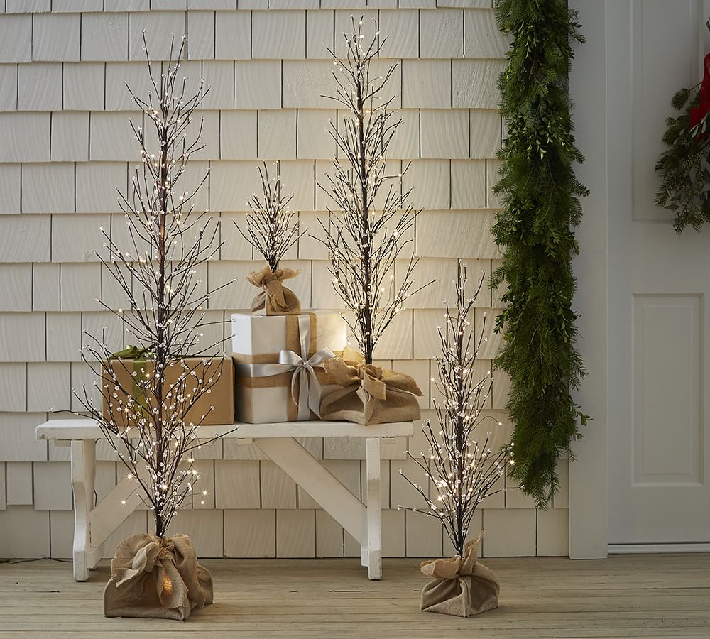 Pottery Barn LARGE 22" Clear Glass Lit Tree 