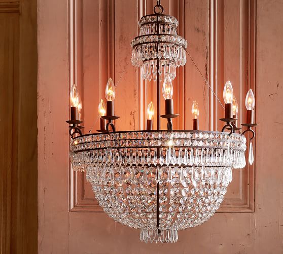 Ella Crystal Chandelier Pottery Barn, How To Wire Chandelier Crystals