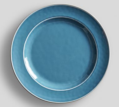 Pottery Barn Shibori Melamine Salad Plates Mixed Set of 4 NEW Navy Blue White 