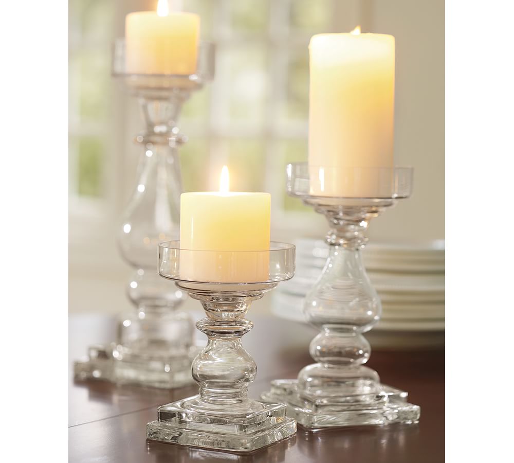Clear Glass Candle Holders