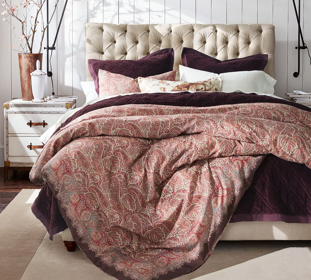 Norwood Paisley Cotton Patterned Duvet Cover & Sham Pottery Barn