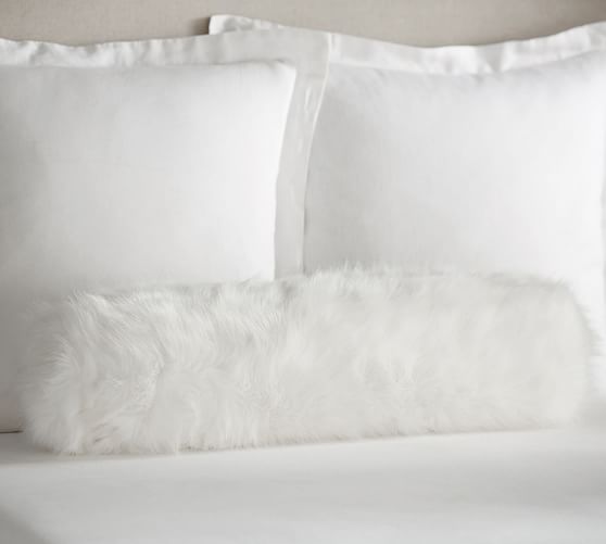 Dearfoams Fur Bolster Pillow Grey 
