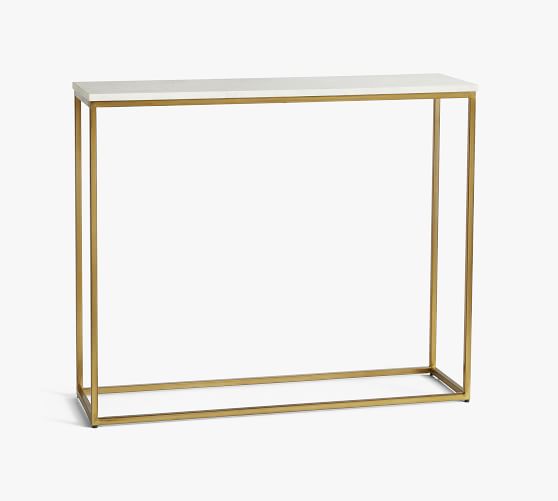 Delaney 36 Marble Console Table Pottery Barn Delaney 36 Marble Console Table, 36 Inch Console Table Gold
