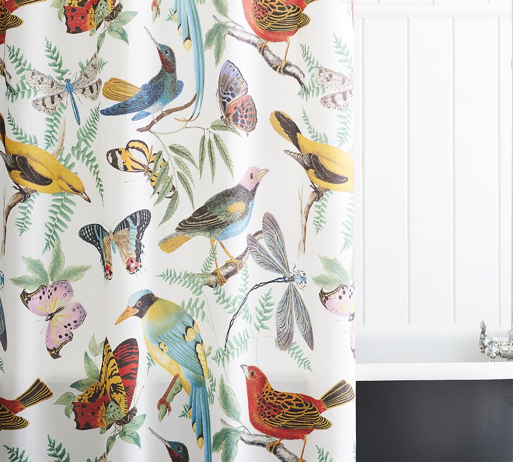 Fauna Bird Cotton Shower Curtain Pottery Barn