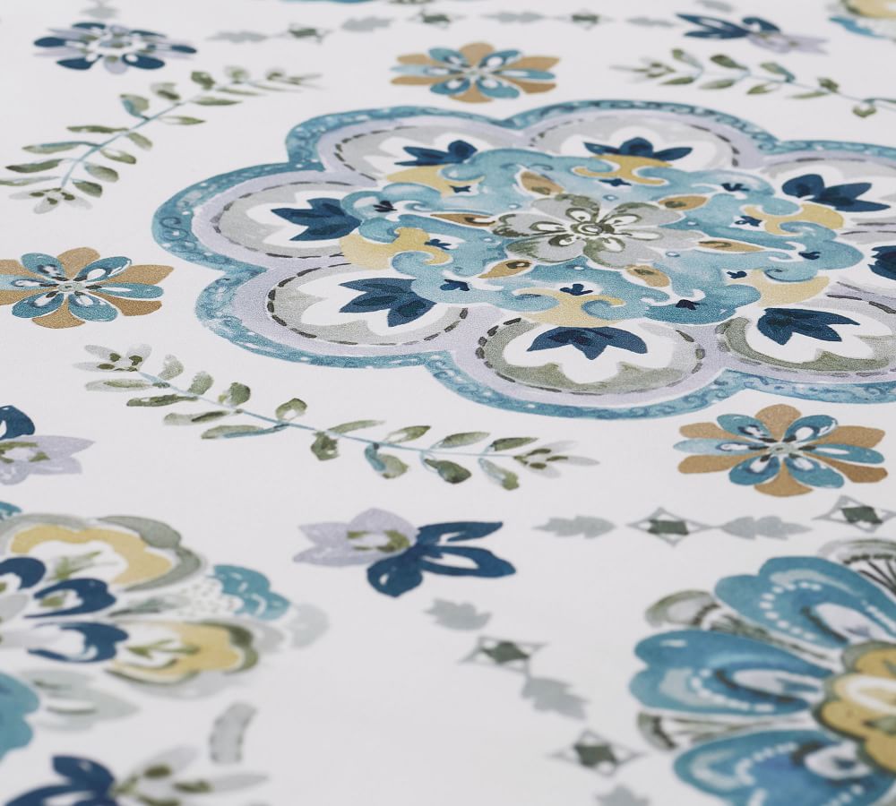 Lila Reversible Organic Percale Patterned Duvet Cover & Sham Pottery Barn