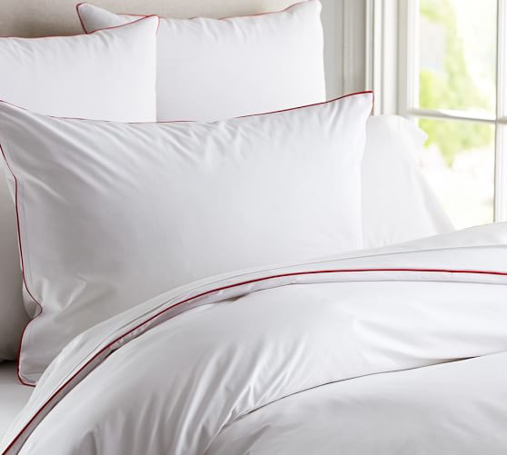 Italian Hotel Piped Patterned Duvet, How To Sew A Duvet Cover With Piping