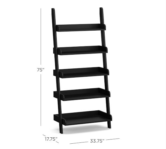 Studio 33 75 X Ladder Shelf, White Wood 4 Shelf Ladder Bookcase With Open Back