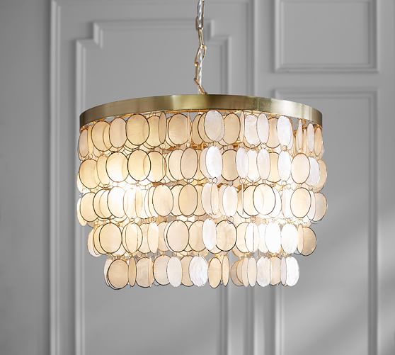 brass capiz chandelier