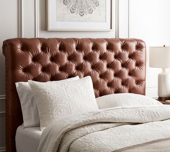 Chesterfield Leather Headboard, Leather Bed Headboard Design Images
