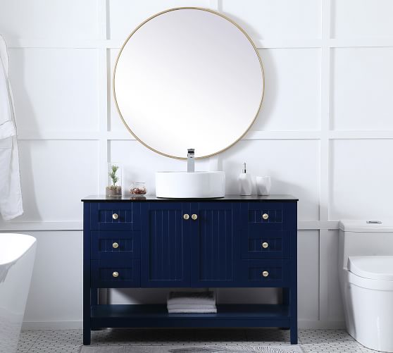 Dila 48 Single Sink Vanity Pottery Barn, 48 Single Bathroom Vanity Set With Mirror