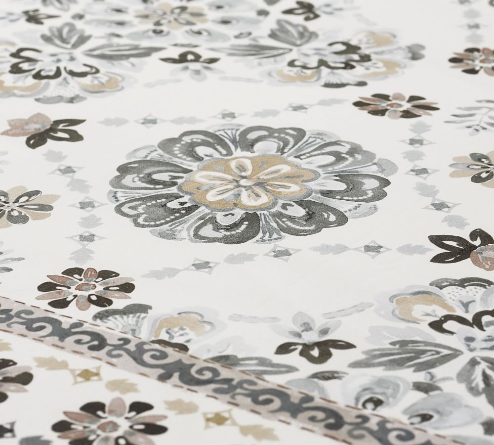 Lila Reversible Organic Percale Patterned Duvet Cover & Sham Pottery Barn