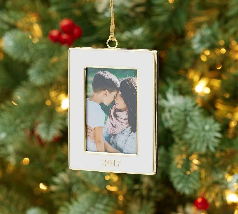 2017 Dated Enamel Frame Ornament, Rectangle Pottery Barn