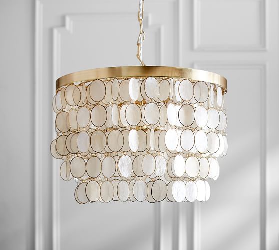 brass capiz chandelier