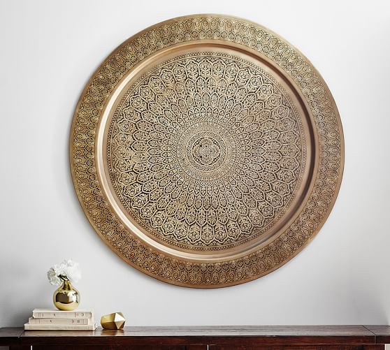 Vintage Brass Decorative Plate Home Decor Wall Decor Hand Made Brass Tray Rustic Decor