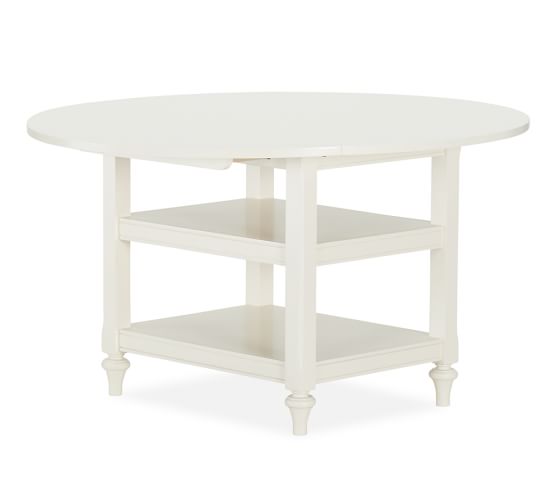 Shayne Round Drop Leaf Kitchen Table, Round Dining Table With Built In Leaf