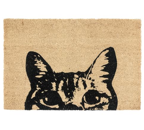 Peeking Cat Doormat