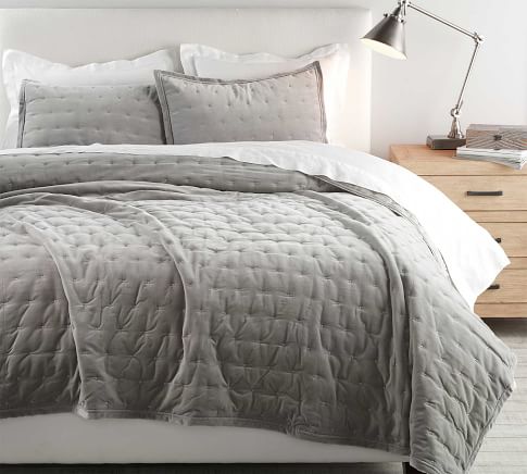 Velvet Tufted Quilt | Pottery Barn