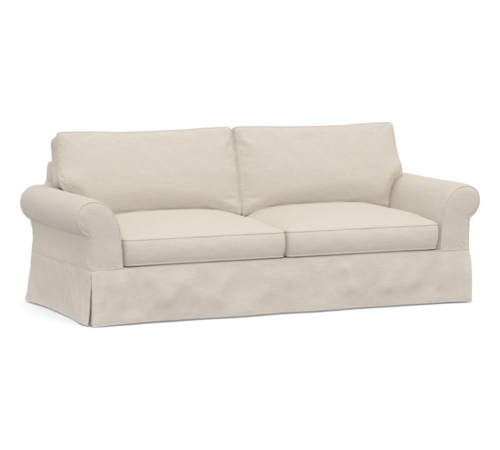 PB Comfort Roll Arm Slipcovered Grand Sofa 92", Box Edge Memory Foam Cushions, Performance Slu | Pottery Barn