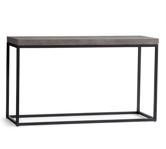 Sloan Indoor Outdoor Concrete Iron Console Table Pottery Barn Sloan Indoor Outdoor Concrete Iron, Outdoor Cast Iron Console Table