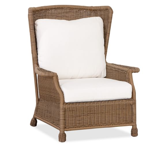 Saybrook Indoor Outdoor All Weather, All Weather Wicker Wingback Chair