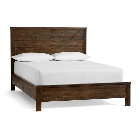 Paulsen Reclaimed Wood Bed Wooden, Distressed Wood Bed Frame White