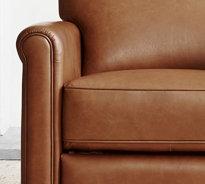 Irving Roll Arm Leather Recliner Pottery Barn