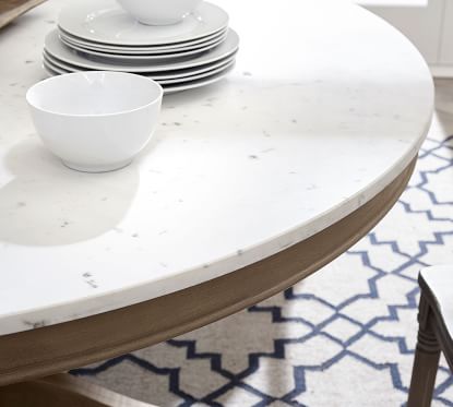 Alexandra Round Marble Pedestal Dining, 60 Inch Round White Pedestal Dining Table