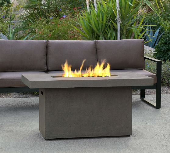 Trinity 50 X 24 Concrete Rectangular, Outdoor Propane Fire Pit Images