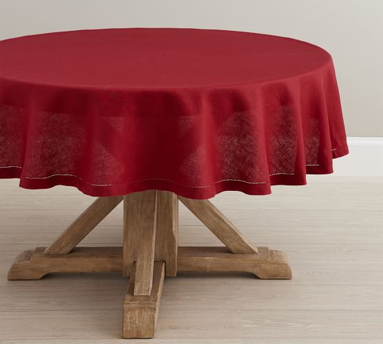 Belgian Linen Round Tablecloth, Linen Tablecloth For 60 Inch Round Table