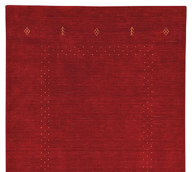 Morgenland Gabbeh Carpet Red Uni Plain Hand Woven Soft Living Room Wool 