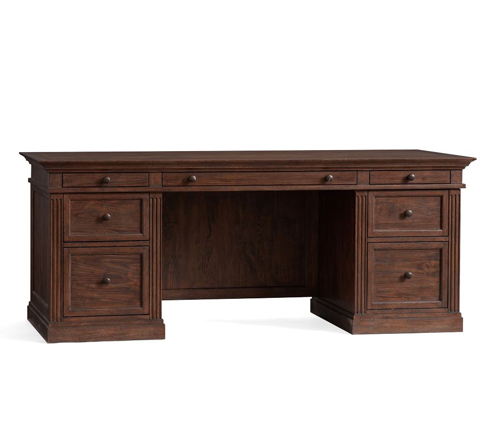 Livingston 75" Executive Desk with Drawers Pottery Barn