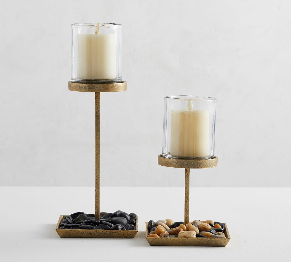 Draper Brass Pillar Candleholders Pottery Barn