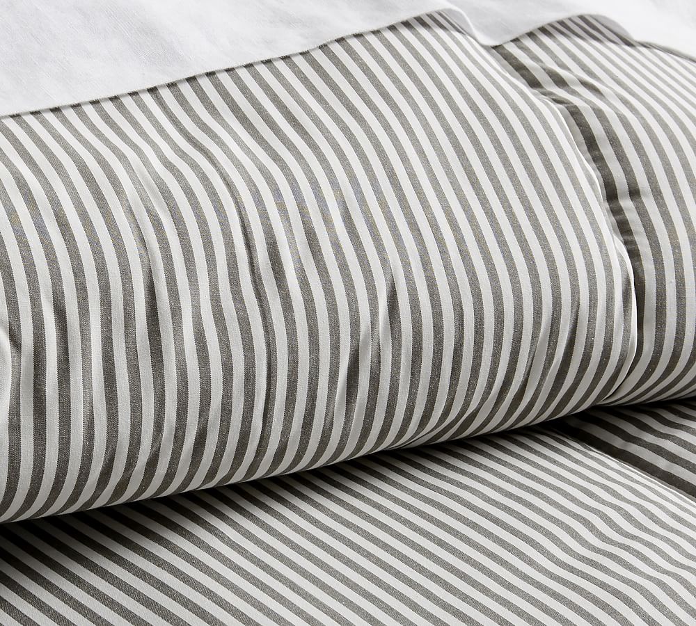 Wheaton Striped Organic Percale Comforter Pottery Barn