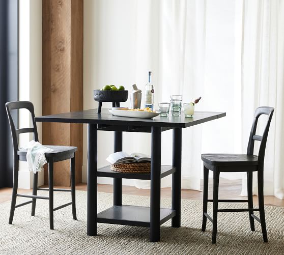 Haven Drop Leaf Counter Height Table, Black Wood Counter Height Table And Chairs