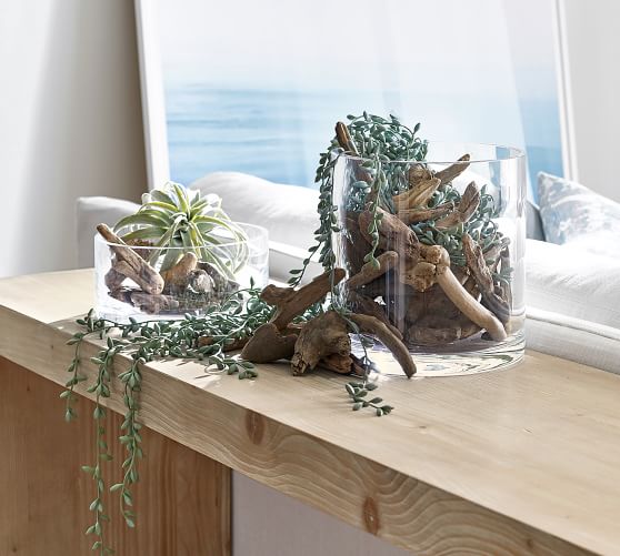driftwood flower vases or tea lights